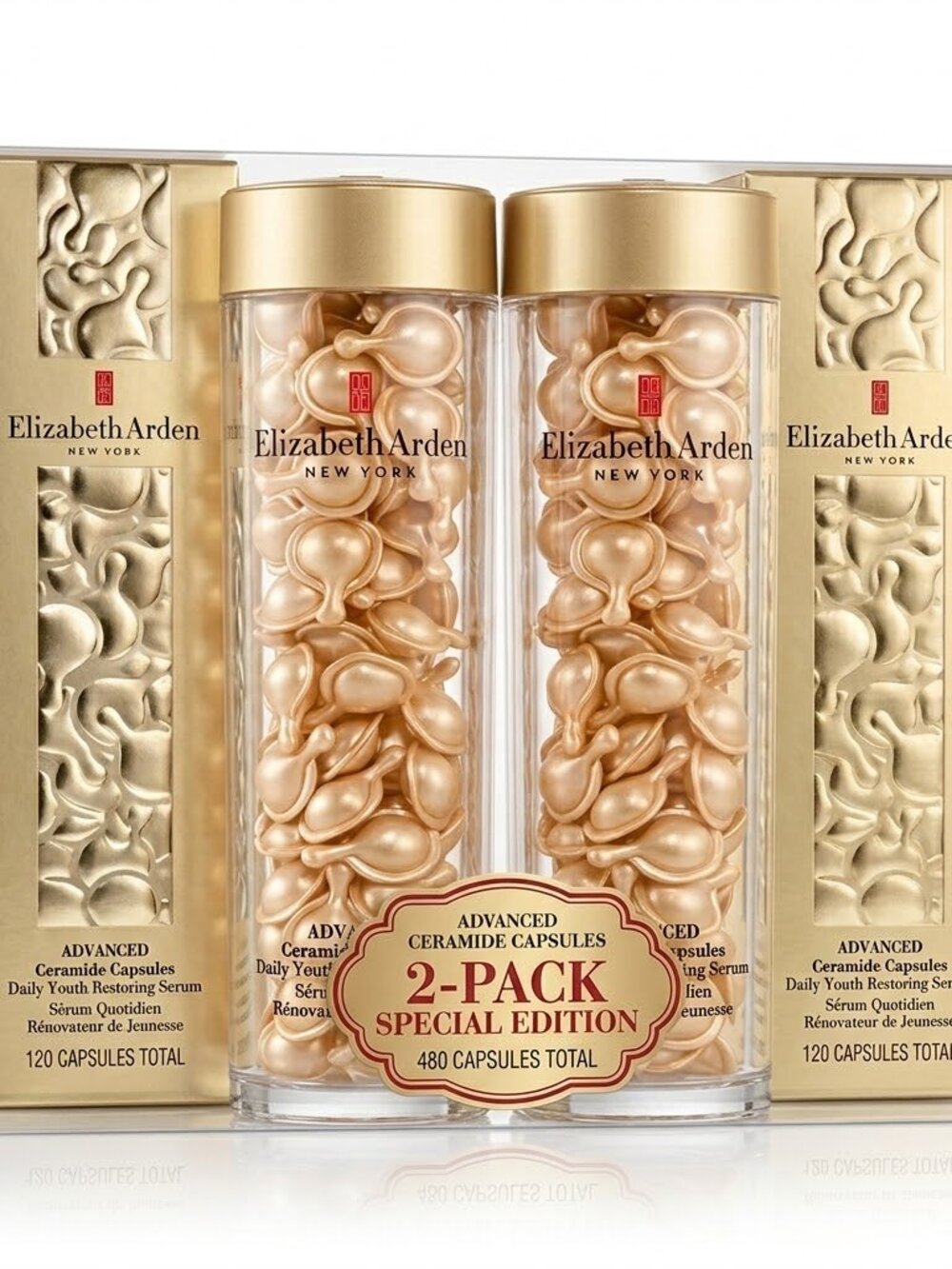 Elizabeth Arden Ceramide Capsules Daily Youth Restoring Serum, 90 Ct, 2 pack
